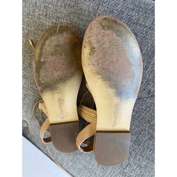 Franco Sarto Women's Morale Sandals Size 7M Ankle Lace Gold Chain Details - Picture 8 of 8